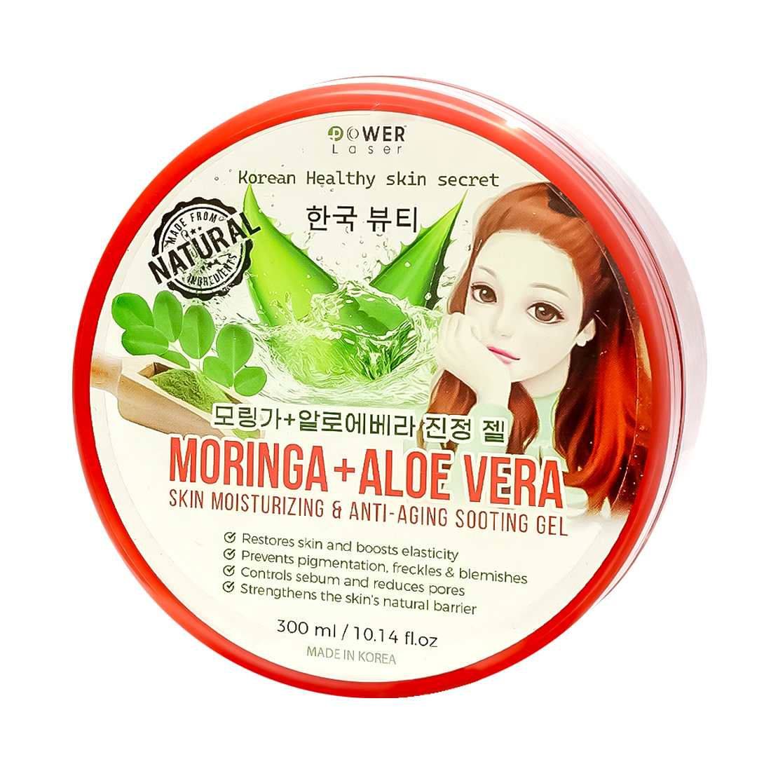 POWER LASER MORINGA + ALOE VERA SKIN MOISTURISING & ANTI-AGING SOOTHING GEL - 300ml